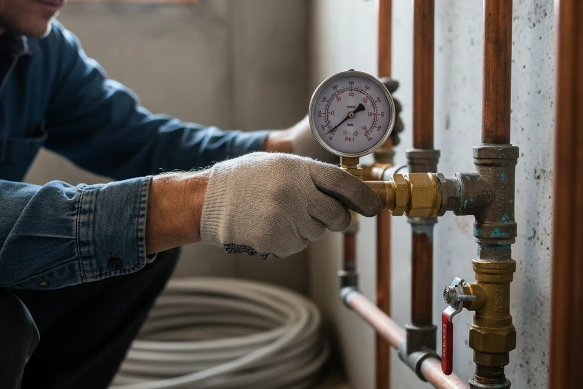 Pressure testing a repaired line during Water Line Repair in Glenwood