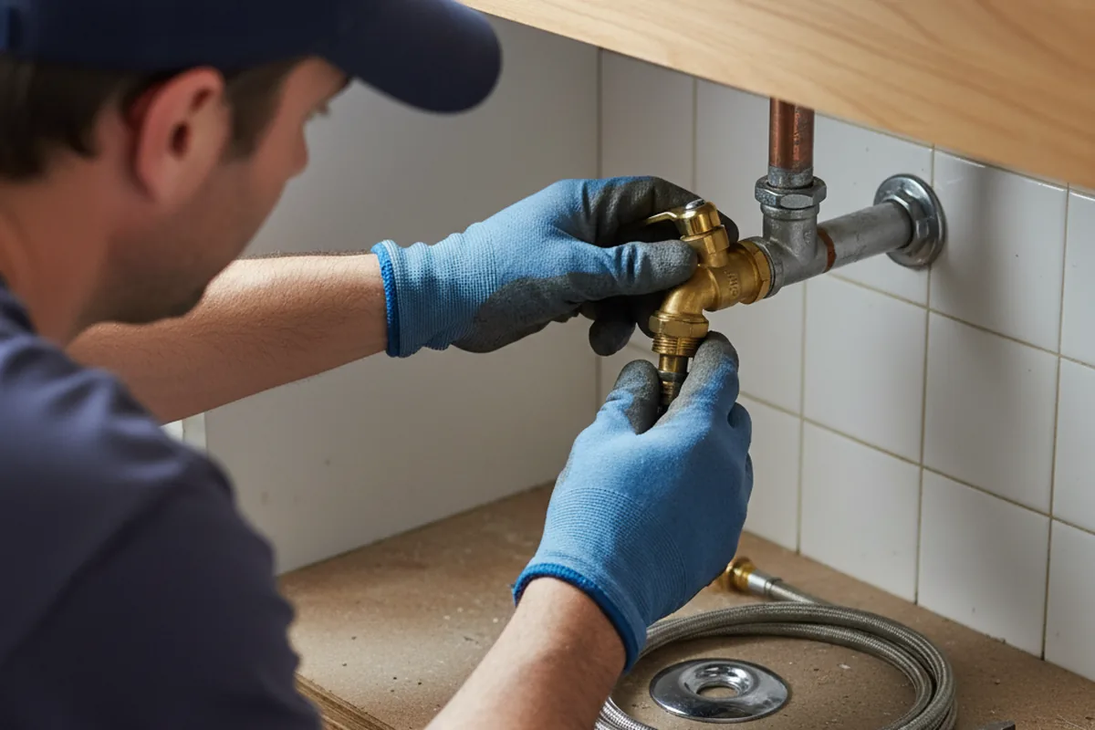 Shutoff valve and fitting work during Burst Pipe Repair in Glenwood